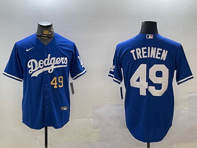 Men Los Angeles Dodgers #49 Treinen Blue Game 2024 Nike MLB Jersey style 24